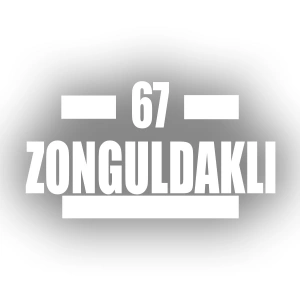 67 Zonguldaklı Araba Sticker 17x17 Cm Beyaz