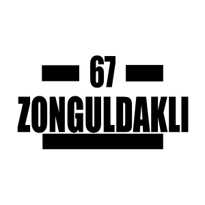67 Zonguldaklı Araba Sticker 17x17 Cm Siyah