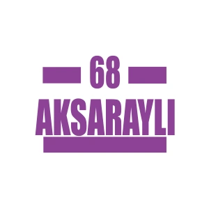 68 Aksaraylı Araba Sticker 17x17 Cm Mor