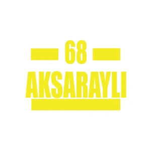 68 Aksaraylı Araba Sticker 17x17 Cm Sarı