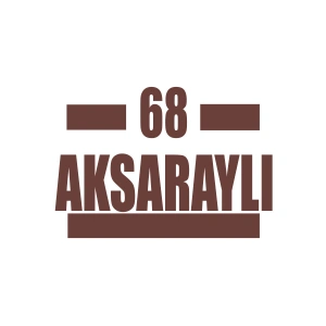 68 Aksaraylı Araba Sticker 17x17 Cm Kahverengi
