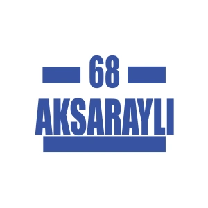 68 Aksaraylı Araba Sticker 17x17 Cm Mavi