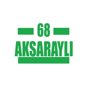 68 Aksaraylı Araba Sticker 17x17 Cm Yeşil