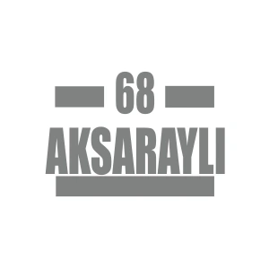 68 Aksaraylı Araba Sticker 17x17 Cm Gri