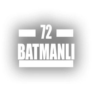 72 Batmanlı Araba Sticker 17x17 Cm Beyaz