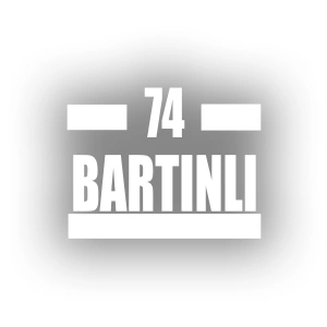 74 Bartınlı Araba Sticker 17x17 Cm Beyaz