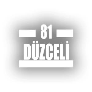 81 Düzceli Araba Sticker 17x17 Cm Beyaz
