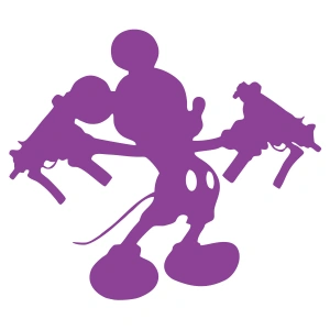 Uzi Tutan Mickey Mouse Araba Sticker 17x17 Cm Mor