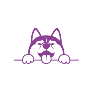 Tutunan Köpek Araba Sticker 17x17 Cm Mor