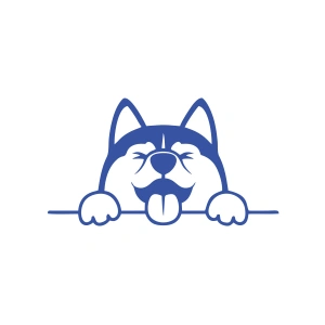 Tutunan Köpek Araba Sticker 17x17 Cm Mavi