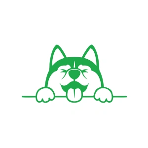 Tutunan Köpek Araba Sticker 17x17 Cm Yeşil