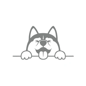 Tutunan Köpek Araba Sticker 17x17 Cm Gri