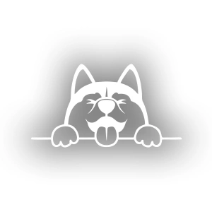 Tutunan Köpek Araba Sticker 17x17 Cm Beyaz