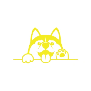 El Sallayan Köpek Araba Sticker 17x17 Cm Sarı