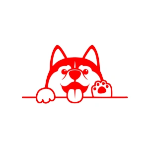 El Sallayan Köpek Araba Sticker 17x17 Cm Kırmızı