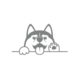 El Sallayan Köpek Araba Sticker 17x17 Cm Gri