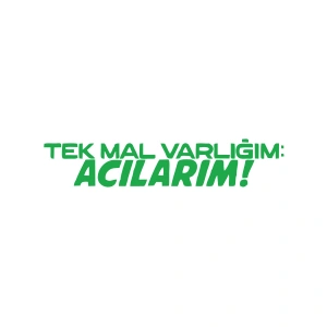 Tek Mal Varlığım Acılarım Araba Sticker 17x17 Cm Yeşil