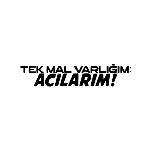 Tek Mal Varlığım Acılarım Araba Sticker 17x17 Cm Siyah