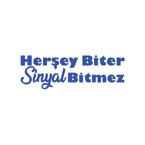 Her Şey Biter Sinyal Bitmez Araba Sticker 17x17 Cm Mavi