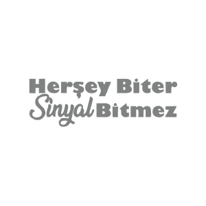 Her Şey Biter Sinyal Bitmez Araba Sticker 17x17 Cm Gri