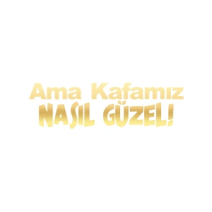 Ama Kafamız Nasıl Güzel Araba Sticker 17x17 Cm Gold