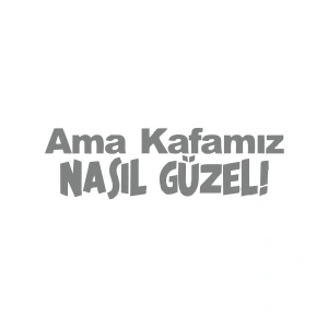 Ama Kafamız Nasıl Güzel Araba Sticker 17x17 Cm Gri