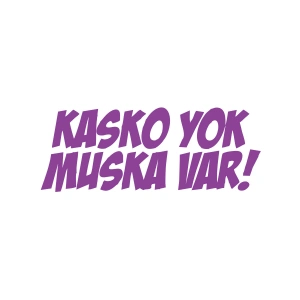 Kasko Yok Muska Var Araba Sticker 17x17 Cm Mor