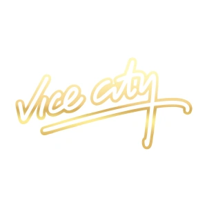 Vice City Araba Sticker 17x17 Cm Gold