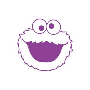 Kurabiye Canavarı Araba Sticker 17x17 Cm Mor