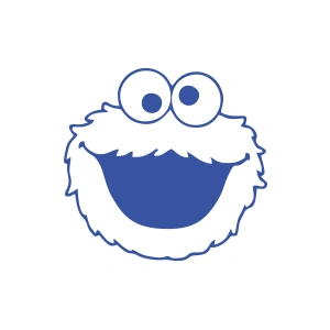 Kurabiye Canavarı Araba Sticker 17x17 Cm Mavi