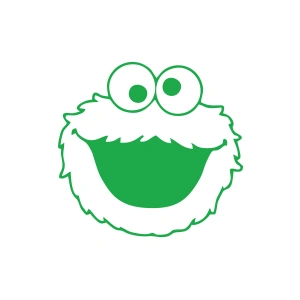 Kurabiye Canavarı Araba Sticker 17x17 Cm Yeşil