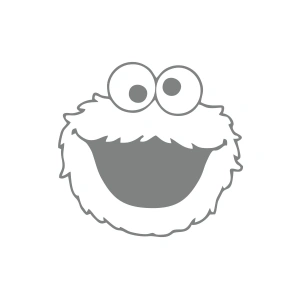 Kurabiye Canavarı Araba Sticker 17x17 Cm Gri