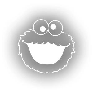 Kurabiye Canavarı Araba Sticker 17x17 Cm Beyaz