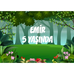 Orman Temalı Doğum Günü Afişi - 100x150 Cm