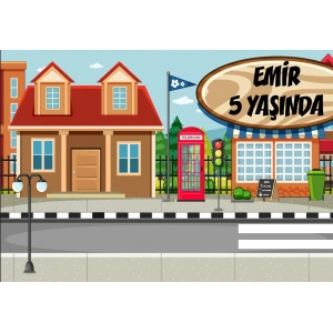 Şehir Temalı Doğum Günü Afişi - 100x150 Cm