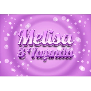 Mor Temalı Doğum Günü Afişi - 100x150 Cm