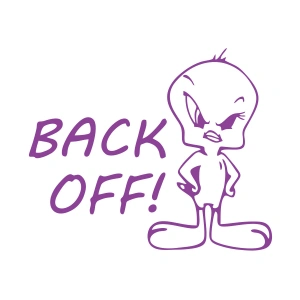Back Off Twety Araba Sticker 17x17 Cm Mor