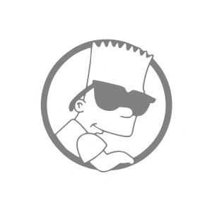 Simpsons Araba Sticker 17x17 Cm Gri