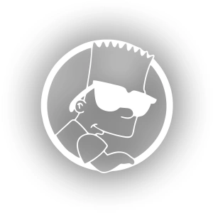 Simpsons Araba Sticker 17x17 Cm Beyaz