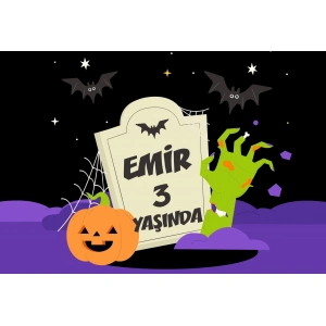 Cadılar Bayramı Temalı Doğum Günü Afişi - 100x150 Cm