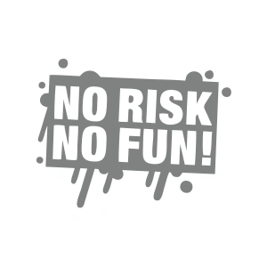 No Risk No Fun Araba Sticker 17x17 Cm Gri