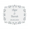 Tucuncu Desenli Kına Nişan Düğün 3x3 cm özel etiket / 50 adet sticker