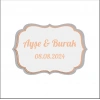 Tucuncu Desenli Kına Nişan Düğün 3x3 cm özel etiket / 50 adet sticker