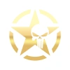 Yıldız Punisher Kurukafa Sticker17x17 Cm Gold