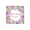 Mor Çiçekli Kına Nişan Düğün 3x3 cm özel etiket / 50 adet sticker