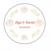 Yuvarşal mor Çiçekli Kına Nişan Düğün 3x3 cm özel etiket / 50 adet sticker