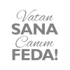 Vatan Sana Canım Feda Sticker17x17 Cm Gri