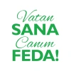 Vatan Sana Canım Feda Sticker17x17 Cm Yeşil