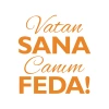 Vatan Sana Canım Feda Sticker17x17 Cm Turuncu
