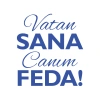 Vatan Sana Canım Feda Sticker17x17 Cm Mavi